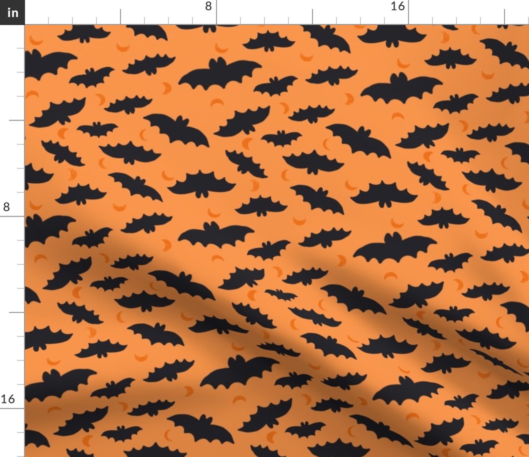 Spooky Bats on Orange