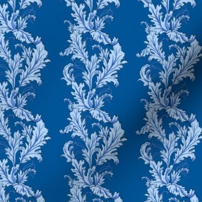 Blue Acanthus Leaf Stripes Small