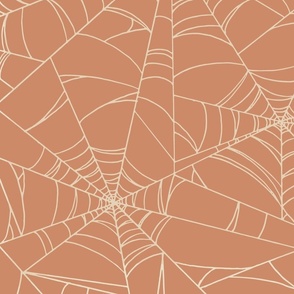 Colored Spider Web [orange-beige] large