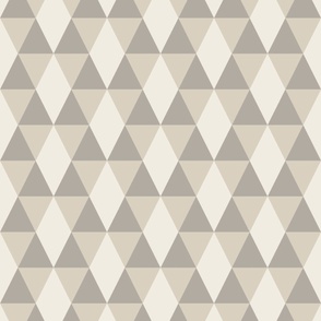 triangles and diamonds - bone beige_ cloudy silver_ creamy white - simple neutral geometric