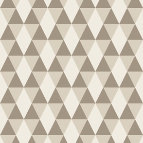triangles and diamonds - bone beige_ creamy white_ khaki brown - simple geometric