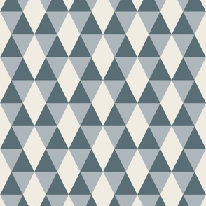 triangles and diamonds - creamy white_ french grey_ marble blue - simple geometric