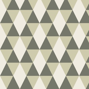 triangles and diamonds - creamy white_ limed ash_ thistle green - simple geometric