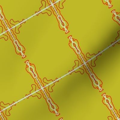 Yellow abstract art fabric design pattern