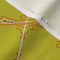 Yellow abstract art fabric design pattern