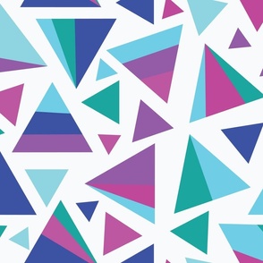 Geometric Retro triangles in purple and turquoise 20"