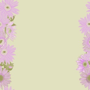 Pink Daisy Flower Stripe on Pastel Green Background 18"
