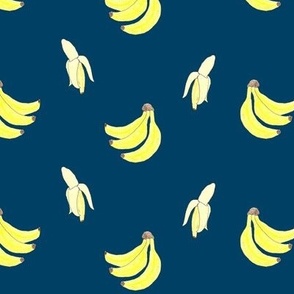 Bananas on Navy Blue