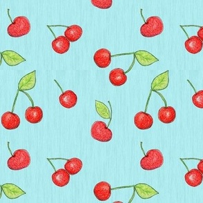 Cherries on Blue