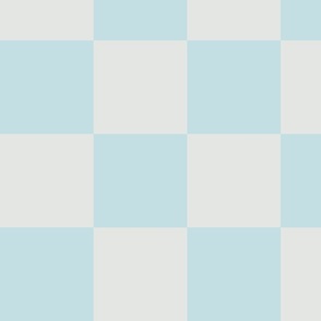 large-Checkered light blue and platinum grey