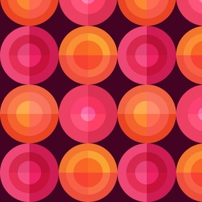 Abstract Reflector Lights in Bright Berry & Citrus on Dark Plum