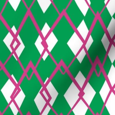 Totally 80s Fresh Argyle in Pink and Green