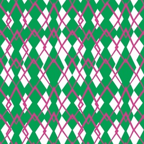 Totally 80s Fresh Argyle in Pink and Green