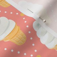 Vanilla Soft-serve Ice Cream Cone - Salmon (medium)