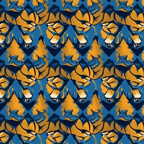 Hidden Bobcat | Blue & Golden Orange