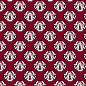 Bengal Tiger Face Mascot | Burgundy (School Spirit Collection)