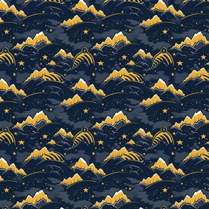 Mountains & Stars | Blue & Gold (School Spirit Collection)