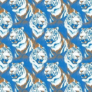 Bengal Tiger Mascot | Blue & Orange (School Spirit Collection)