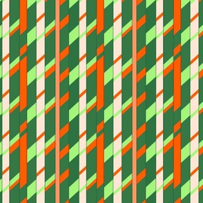 Choppy Stripes | Green & Orange (School Spirit Collection)