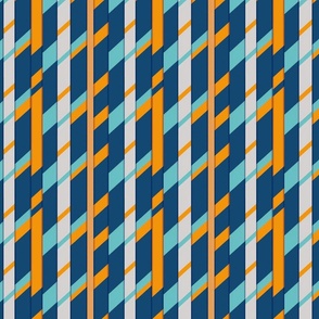 Choppy Stripes | Blue & Orange (School Spirit Collection)