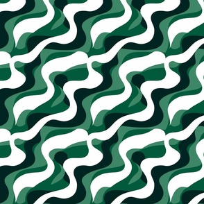 Squiggle | Green, Navy Blue & White (School Spirit Collection)