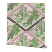 Southwest Succulents and Desert - LARGE - Pink and Sand palette