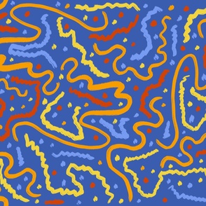 squiggles blue yellow orange red
