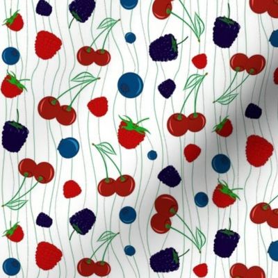 Berries & Cherries Repeating Pattern