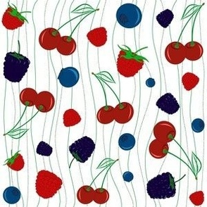 Berries & Cherries Repeating Pattern