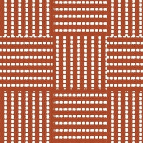 Woven Checkerboard, Persimmon Red