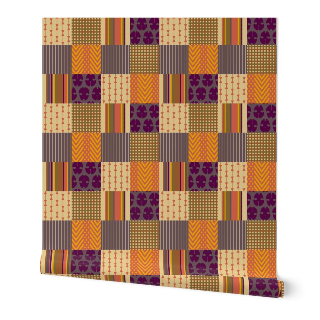   Menswear Patchwork 5" Squares - Harvest Color Cocktail Napkins