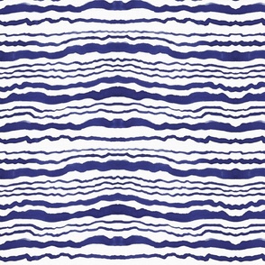 Navy Watercolor Stripe Pattern