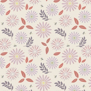 lilac & copper bee floral