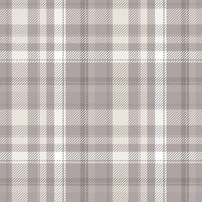 Warm Neutrals Twill Plaid, Beige, Taupe and White Check, Winter Fabric