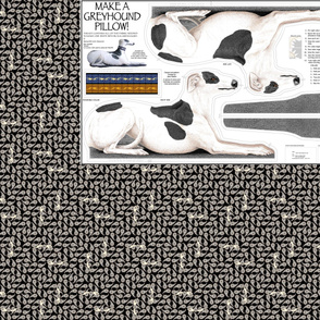Greyhound Pillow Panel - Black Spots Female