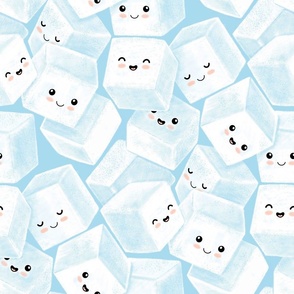 Cute Sugar Cube Characters - sky blue 