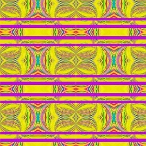 Oriental Happy Yellow Abstract Art Fabric Design Pattern