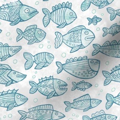 Vintage lake fishes / Blue