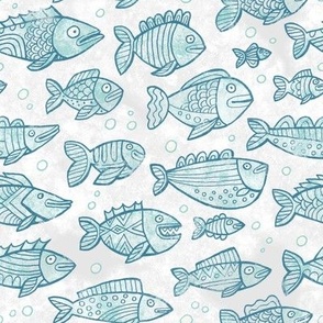 Vintage lake fishes / Blue