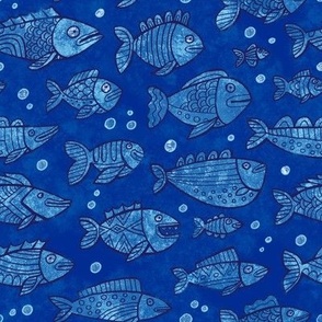 Vintage lake fishes / Dark blue