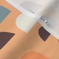 Abstract Arches: V3 Peach Orange Playful Meadow Mod Art Shape Collage Semi Half Circles - Medium