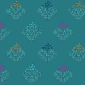 jewel colour botanical pattern 
