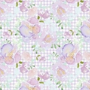 4" Lilac Roses with Gingham