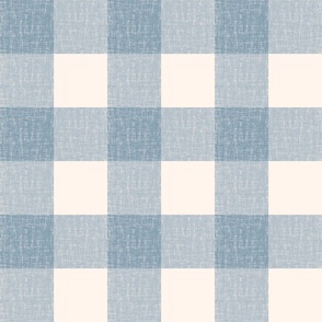 DUSTY BLUE LINEN TEXTURE GINGHAM _3in