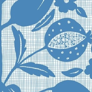 Floral Trellis Damask//Pantone Ultra//Sky Blue//texture//Extra jumbo//wallpaper//home decor//fabric