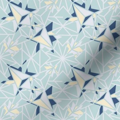 Shaded Star Grid - Light Blue and cream - Small