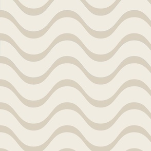 retro waves - bone beige_ creamy white 02 - 60s beach geometric stripes