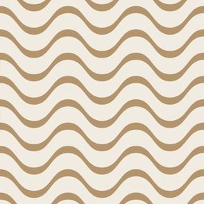 retro waves - creamy white_ lion gold 02 - 60s beach geometric stripes
