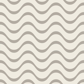 JUMBO // retro waves - cloudy silver_ creamy white - 60s beach geometric stripes