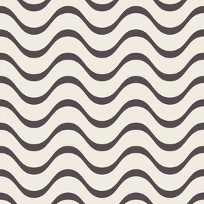 retro waves - creamy white_ purple brown 02 - 60s beach geometric stripes
